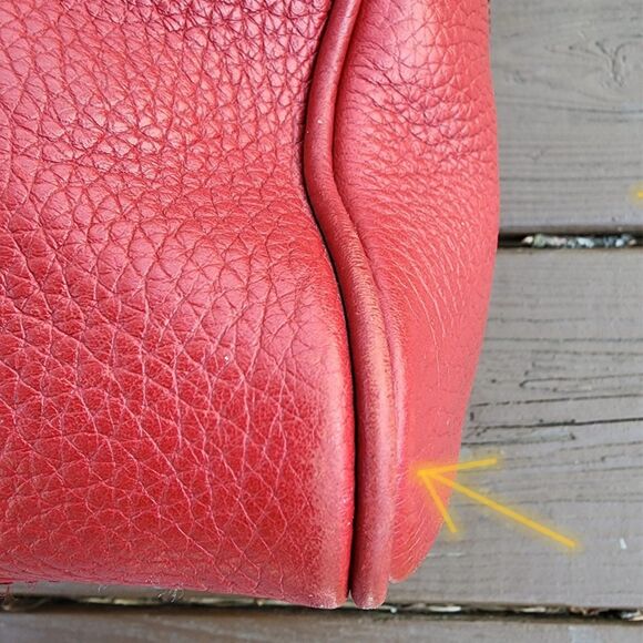 Dooney Bourke Pebbled/Vacchetta Leather Speedy Kendra Satchel Handbag Crossbody - Picture 11 of 15